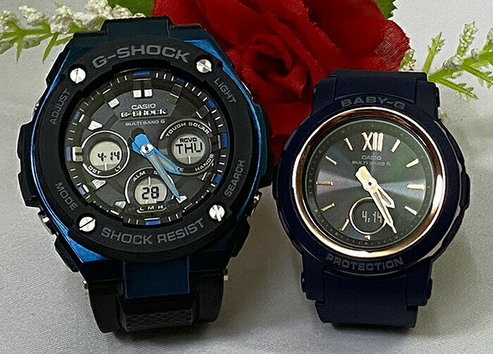 恋人達のGショック ペアウォッチ gショック 人気 婚約 夫婦 高級 クリスマス プレゼント おすすめG-SHOCK BABY-G カシオ 2本セット ソーラー電波 アナデジ GST-W300G-1A2JF BGA-2900-2AJF