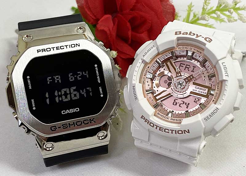 電池式 恋人たちのGショック ペアウオッチ G-SHOCK BABY-G カシオ 2本セット GM-5600-1JF BA-110X-7A1JF デジタル アナデジ お揃い ラ..