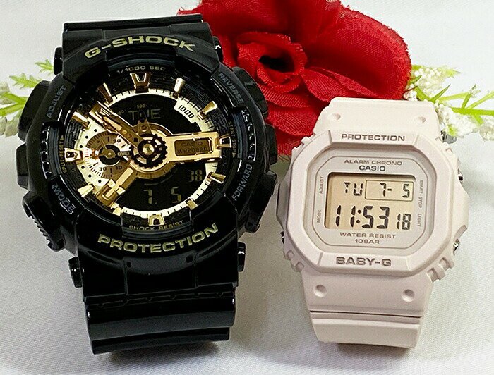 恋人たちのGショック ペアウオッチ G-SHOCK BABY-G ペア腕時計 カシオ 2本セット GA-110GB-1AJF BGD-565-4JF 電池式 アナデジ デジタル お揃い 人気 婚約 夫婦 高級 クリスマス プレゼント おすすめ誕生日 御祝い還暦 銀婚式 結婚記念日 婚約