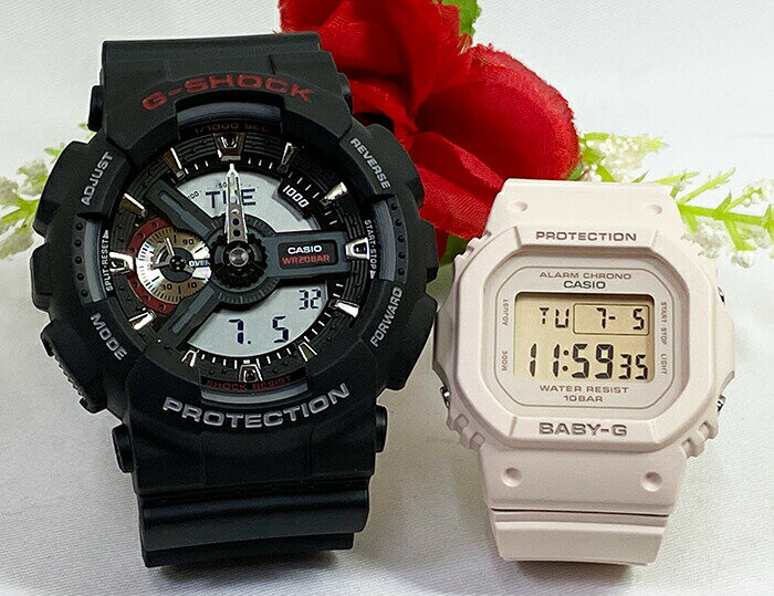 恋人たちのGショック ペアウオッチ G-SHOCK BABY-G ペア腕時計 カシオ 2本セット GA-110-1AJF BGD-565-4JF 電池式 アナデジ デジタル ..