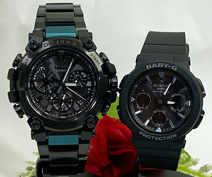 ペアウオッチ gショック恋人たちのGショックペア G-SHOCK BABY-G ペアウォッチ ペア腕時計 カシオ 2本セット gショック 電波ソーラー MTG-B3000BD-1A2JF BGA-2500-1AJF ラッピング無料 手書きのメッセージカード 婚約 夫婦 高級 クリスマス プレゼント