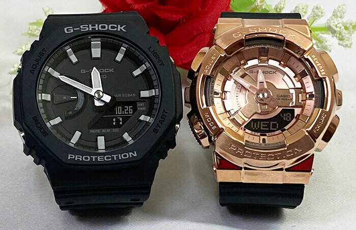 ペアウオッチ gショック恋人たちのGショック ペアウオッチ G-SHOCK ペア腕時計 カシオ 2本セット gショック GA-2100-1AJF GM-S110PG-1AJF アナデジ 電池式 人気 婚約 夫婦 高級 クリスマス プレゼント おすすめ 誕生日 御祝い還暦 銀婚式 結婚記念日 婚約