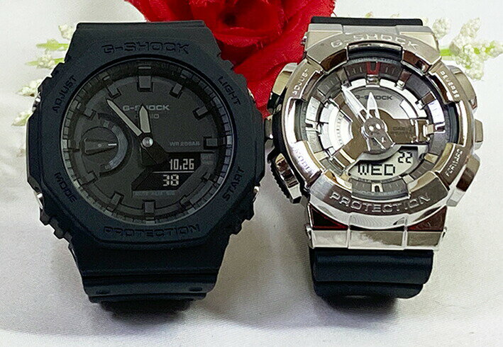 恋人たちのGショック ペアウオッチ G-SHOCK ペア腕時計 カシオ 2本セット gショック GA-2100-1A1JF GM-S110-1AJF アナデジ 電池式 人気 婚約 夫婦 高級 クリスマス プレゼント おすすめ誕生日 御祝い還暦 銀婚式 結婚記念日 バレンタイン 婚約