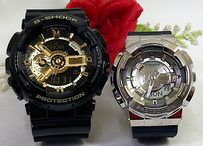 恋人たちのGショック ペアウオッチ G-SHOCK ペア腕時計 カシオ 2本セット gショック GA-110GB-1AJF GM-S110-1AJF アナデジ 電池式 クリスマス 誕生日 御祝い還暦 銀婚式 結婚記念日 バレンタイン 婚約 人気 婚約 夫婦 高級 クリスマス プレゼント おすすめ