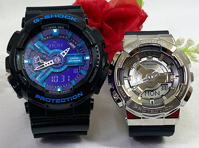 恋人たちのGショック ペアウオッチ G-SHOCK ペア腕時計 カシオ 2本セット gショック GA-110HC-1AJF GM-S110-1AJF アナデジ 電池式 ラッ..