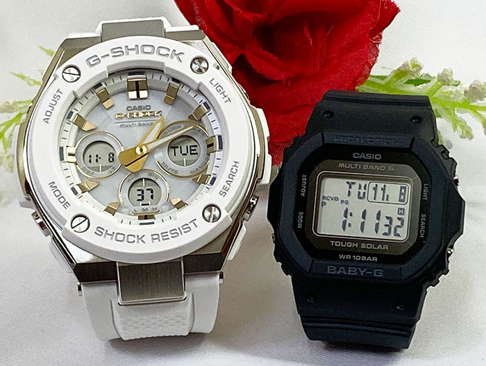 恋人たちのGショックペアウオッチgショック 人気 婚約 夫婦 高級 クリスマス プレゼント おすすめ G-SHOCK BABY-G ペアウォッチ カシオ 2本セット 電波ソーラー GST-W300-7AJF BGD-5650-1JF アナデジ デジタル 誕生日 御祝い還暦 銀婚式