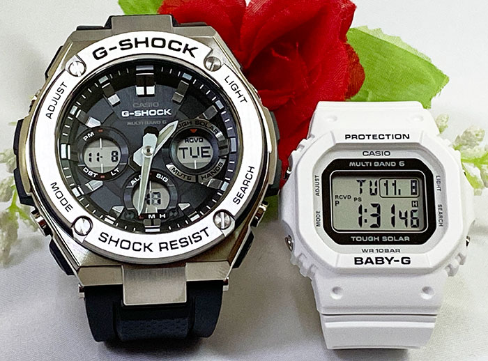 楽天時計のジュエリータイム　ムラタ恋人たちのGショックペアウオッチ G-SHOCK BABY-G ペアウォッチ カシオ 2本セット 電波ソーラー GST-W110-1AJF BGD-5650-7JF ラッピング無料 あす楽対応 アナデジ デジタルクリスマス プレゼント 誕生日 御祝い還暦 銀婚式 結婚記念日 婚約