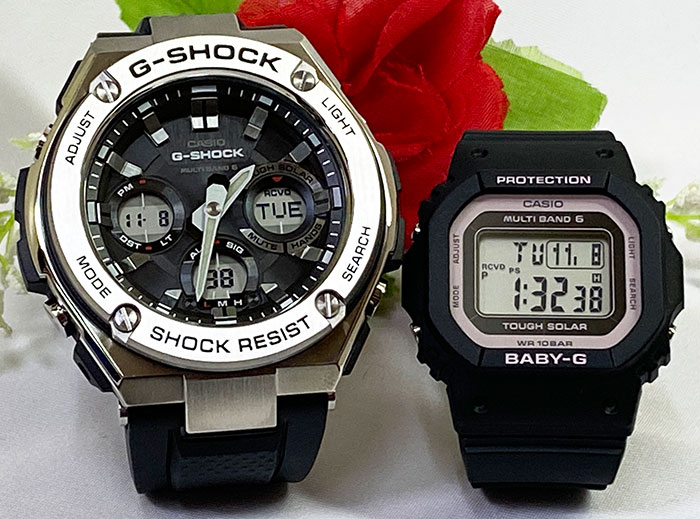 恋人たちのGショックペアウオッチ G-SHOCK BABY-G ペアウォッチ カシオ 2本セット 電波ソーラー GST-W110-1AJF BGD-5650-1BJF アナデジ デジタル 人気 婚約 夫婦 高級 クリスマス プレゼント おすすめ 誕生日 御祝い 銀婚式 結婚記念日 婚約