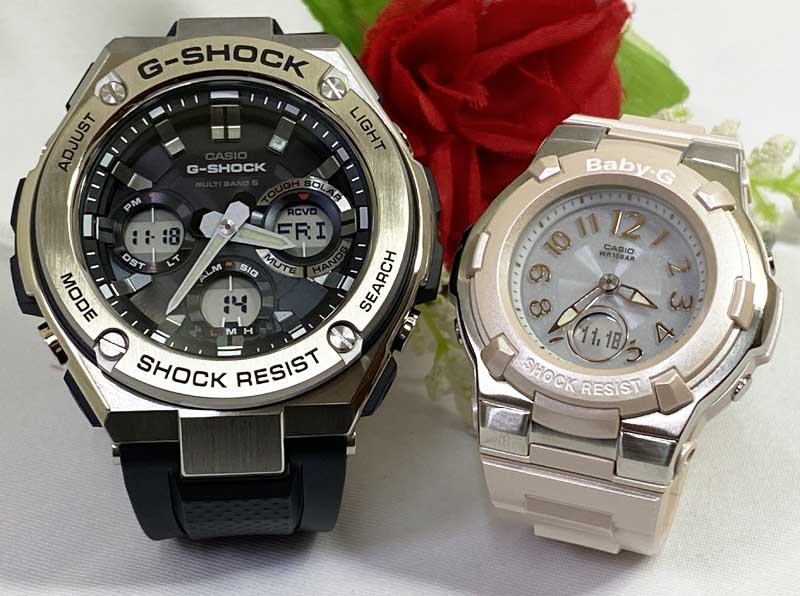 恋人たちのGショックペアウオッチ G-SHOCK BABY-G ペアウォッチ カシオ 2本セット 電波ソーラー GST-W110-1AJF BGA-1100-4BJF ラッピン..