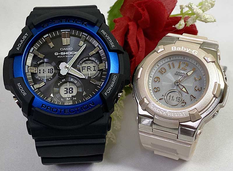 恋人たちのGショックペアウオッチ G-SHOCK BABY-G ペアウォッチ ペア腕時計 カシオ 2本セット gショック 電波ソーラー GAW-100B-1A2JF BGA-1100-4BJF アナデジ クリスマス プレゼント 誕生日 御祝い 還暦 銀婚式 結婚記念日 婚約
