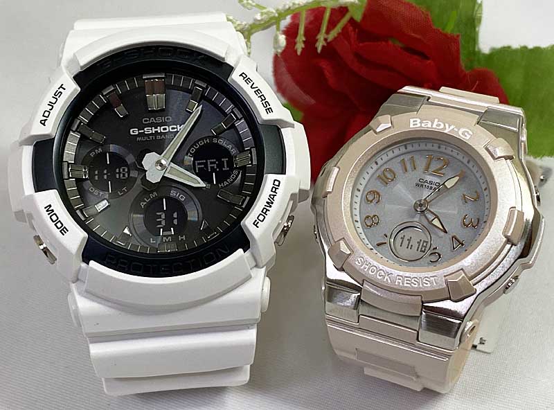 恋人たちのGショックペアウオッチ G-SHOCK BABY-G ペアウォッチ ペア腕時計 カシオ 2本セット gショック 電波ソーラー GAW-100B-7AJF BGA-1100-4BJF アナデジ クリスマス プレゼント 誕生日 御祝い 還暦 銀婚式 結婚記念日 婚約