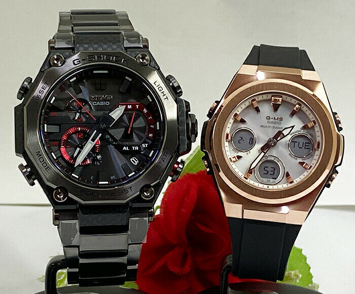 ペアウオッチ gショック恋人たちのGショックペア G-SHOCK BABY-G ペアウォッチgショック 人気 婚約 夫婦 高級 クリスマス プレゼント おすすめ ペア腕時計 カシオ 2本セット gショック 電波ソーラー MTG-B2000YBD-1AJF MSG-W600G-1AJF