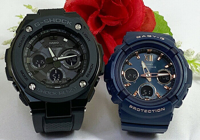 恋人達のGショック ペアウォッチ G-SHOCK BABY-G カシオ 2本セット アナデジ GST-W300G-1A1JF BGA-2800-2AJF人気 ラッピング無料 手書..