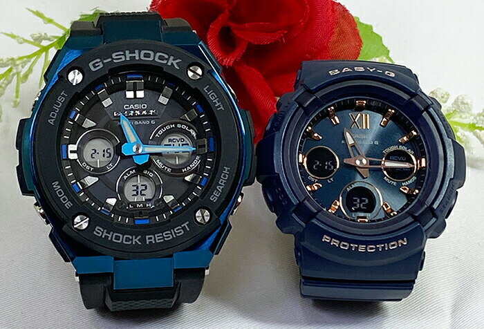 恋人達のGショック ペアウォッチ G-SHOCK BABY-G カシオ 2本セット アナデジ GST-W300G-1A2JF BGA-2800-2AJF人気 ラッピング無料 手書きのメッセージカード あす楽対応