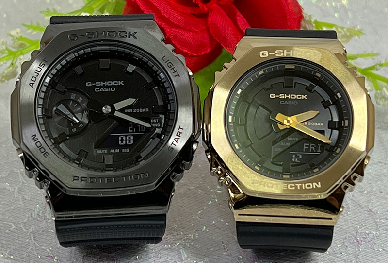 恋人たちのGショック ペアウオッチ G-SHOCK カシオ 2本セット gショック アナデジ 電池式 GM-2100BB-1AJF GM-S2100GB-1AJF プレゼント ラッピング無料 メッセージカード ペアウオッチ あす楽対応　クリスマス プレゼント 誕生日 御祝い還暦 銀婚式 結婚記念日 婚約