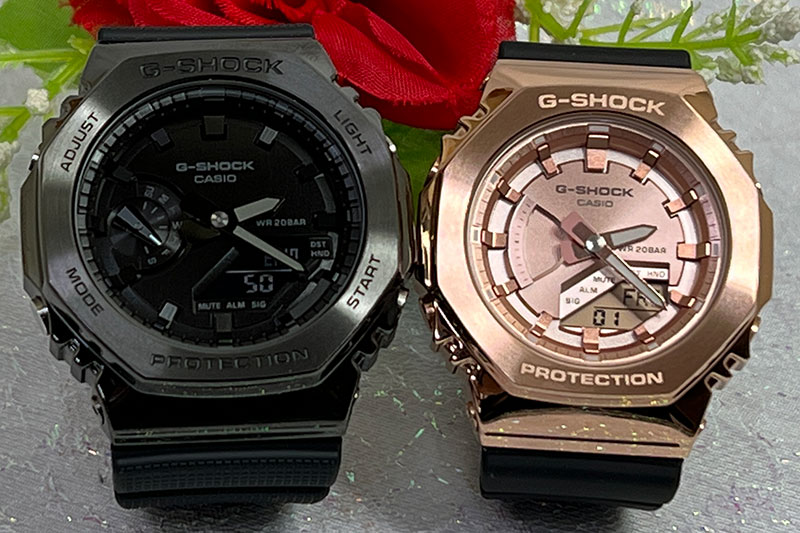 恋人たちのGショック ペアウオッチ G-SHOCK BABY-G カシオ 2本セット gショック GM-2100BB-1AJF GM-S2100PG-1A4JF 電池式 アナデジ ラ..