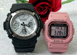 恋人たちのGショック ペアウオッチ G-SHOCK BABY-G カシオ 2本セット AWG-M100S-7AJF BGD-5650-4JF プレゼント ラッピング無料 手書きのメッセージカード あす楽対応 プレゼント　クリスマス プレゼント 誕生日 御祝い還暦 銀婚式 結婚記念日 婚約