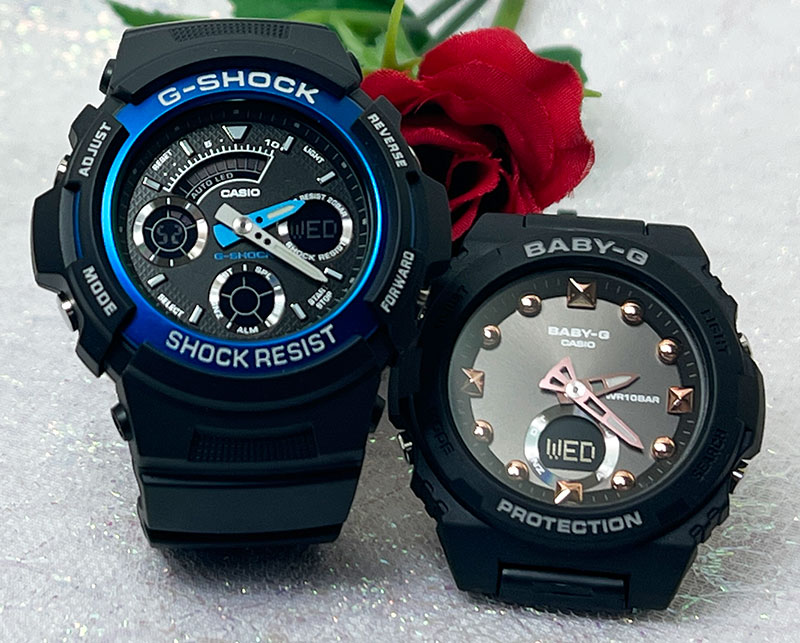恋人たちのGショック ペアウオッチ G-SHOCK BABY-G ペア腕時計 カシオ 2本セット AW-591-2AJF BGA-320-1AJF 電池式 アナデジ 人気 婚約 夫婦 高級 クリスマス プレゼント おすすめ 誕生日 御祝い還暦 銀婚式 結婚記念日 婚約
