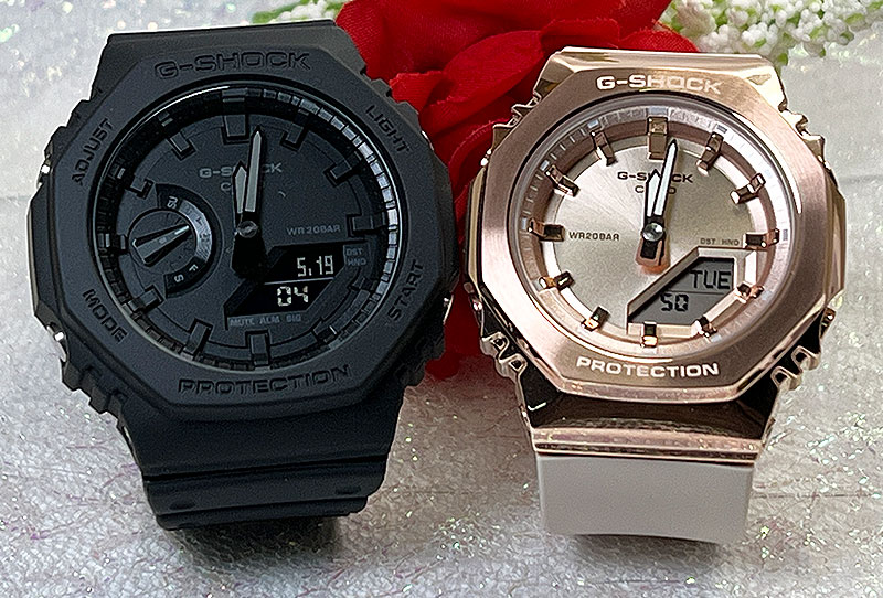 【愛してる！一緒にタフな時を刻もう】恋人たちのGショックペアウオッチ G-SHOCK BABY-G ペア腕時計 カシオ 2本セット GA-2100-1A1JF GM-S2110PG-4AJF 誕生日 御祝い 還暦 銀婚式 結婚記念日 婚約 人気 婚約 夫婦 高級 クリスマス プレゼント おすすめ