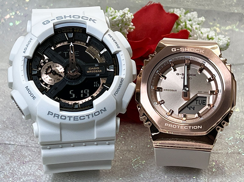 Other - 【愛してる！一緒にタフな時を刻もう】恋人たちのGショック ペアウオッチ G-SHOCK ペア腕時計 カシオ 2本セット gショック GA-110RG-7AJF GM-S2110PG-4AJF 電池式 人気 夫婦 高級クリスマス プレゼント おすすめ誕生日 御祝い還暦 銀婚式結婚記念日バレンタイン婚約