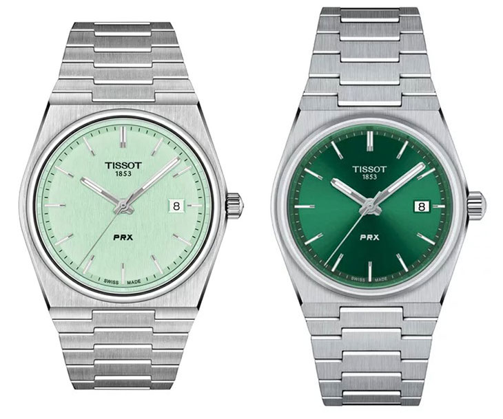 【腕時計収納ケースプレゼント】TISSOT ティソ PRX クォーツ ペアウオッチ T137.410.11.091.01 T137.210.11.081.00 ライトグリーン グリーン T-Classic 電池式 ケース径40ミリ&35ミリ 2本セット ラッピング無料 あす楽対応　リクルートウオッチ