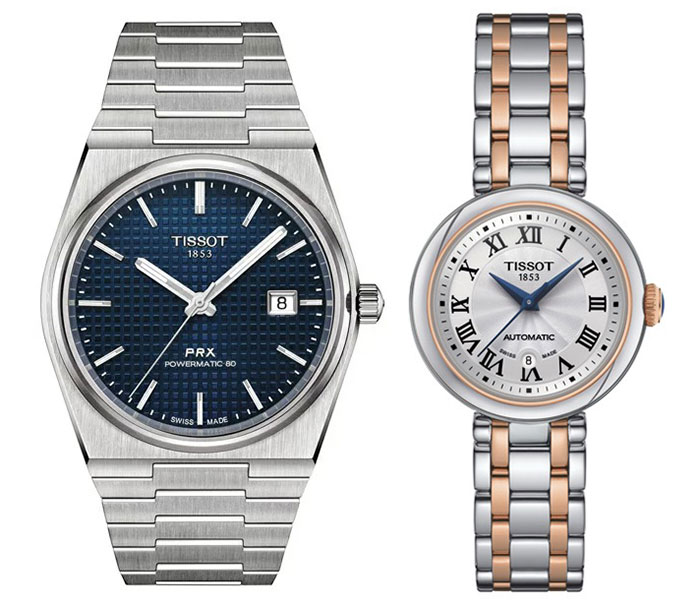 【腕時計収納ケースプレゼント】TISSOT ティソ PRX BELLISSIMA ペアウオッチ T137.407.11.041.00 T126.207.22.013.00 ブルー ホワイト T-Classic T-レディー 自動巻 ケース径40ミリ&29ミリ 2本セット ラッピング無料 あす楽対応　リクルート