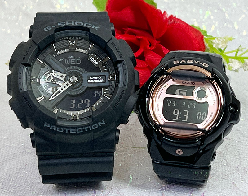 恋人たちのGショックペアウオッチ G-SHOCK BABY-G ペア腕時計 カシオ 2本セット アナデジ GA-110-1BJF BG-169U-1CJF ラッピング無料 メ..