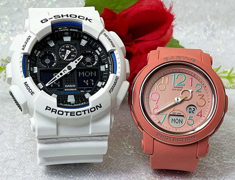 恋人たちのGショックペアウオッチ Gショック ペア G-SHOCK BABY-G ペア腕時計 カシオ 2本セット アナデジ GA-100B-7AJF BGA-290PA-4AJF..