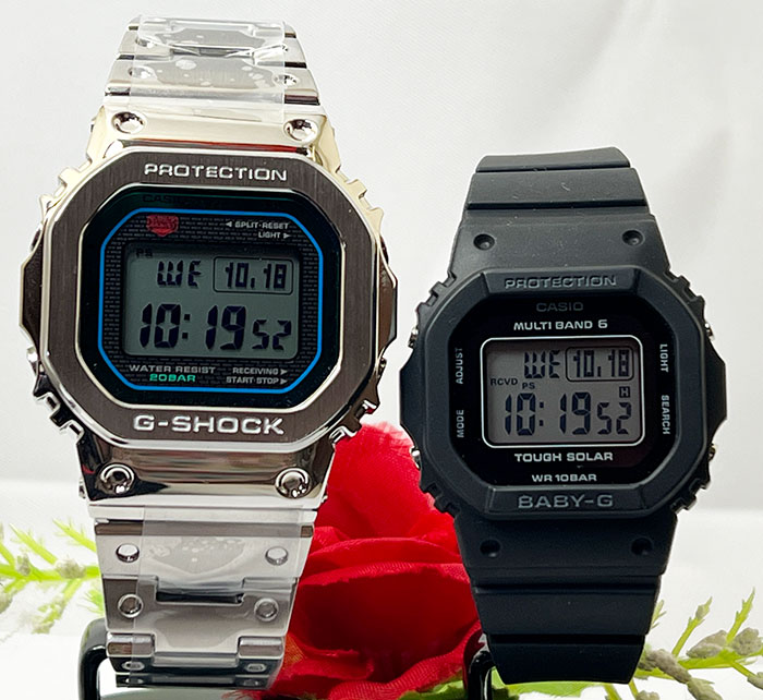 恋人たちのGショック ペアウオッチ G-SHOCK BABY-G カシオ 2本セット GMW-B5000PC-1JF BGD-5650-1JF クリスマス 誕生日 御祝い 銀婚式 結婚記念日 人気 婚約 夫婦 高級 クリスマス プレゼント おすすめ