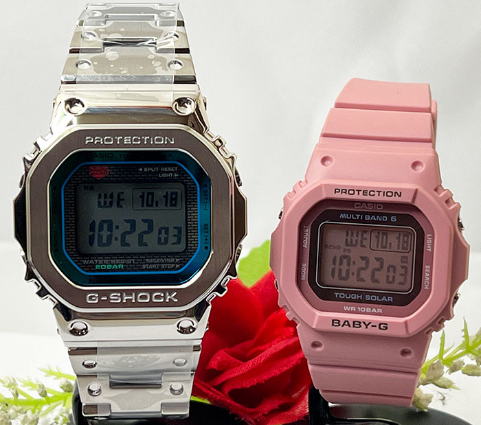 楽天時計のジュエリータイム　ムラタ恋人たちのGショック ペアウオッチ G-SHOCK BABY-G カシオ 2本セット GMW-B5000PC-1JF BGD-5650-4JF プレゼント ラッピング無料 手書きのメッセージカード あす楽対応 プレゼント　クリスマス　誕生日 御祝い還暦 銀婚式　結婚記念日　バレンタイン 婚約