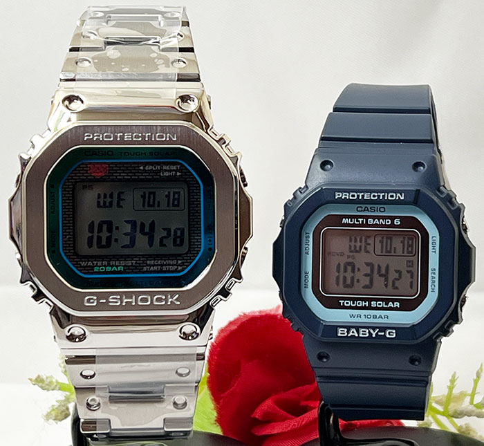 楽天時計のジュエリータイム　ムラタ恋人たちのGショック ペアウオッチ G-SHOCK BABY-G カシオ 2本セット GMW-B5000PC-1JF BGD-5650-2JF プレゼント ラッピング無料 手書きのメッセージカード あす楽対応 プレゼント　クリスマス　誕生日 御祝い還暦 銀婚式　結婚記念日　バレンタイン 婚約