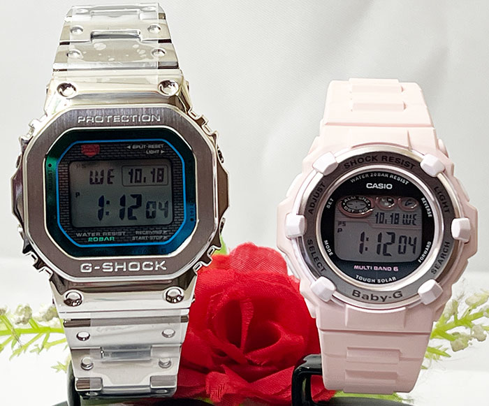 楽天時計のジュエリータイム　ムラタ恋人たちのGショック ペアウオッチ G-SHOCK BABY-G カシオ 2本セット GMW-B5000PC-1JF BGR-3000UCB-4JF プレゼント ラッピング無料 手書きのメッセージカード あす楽対応 プレゼント　クリスマス　誕生日 御祝い還暦 銀婚式　結婚記念日　バレンタイン 婚約