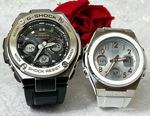 恋人達のGショック ペアウォッチ G-SHOCK BABY-G カシオ 2本セット ソーラー電波 アナデジ GST-W310-1AJF MSG-W610-7AJF 手書きのメッセージお付けします 恋人達のGショック ペアウォッチ G-SHOCK BABY-G カシオ 2本セット ソーラー電波 アナデジ GST-W310-1AJF MSG-W610-7AJF 手書きのメッセージお付けします