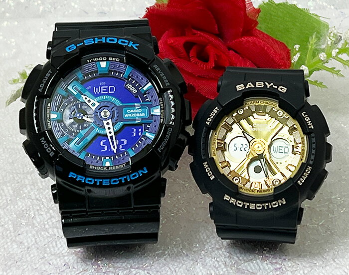 恋人たちのGショックペアウォッチ G-SHOCK BABY-G ペア腕時計 カシオ 2本セット アナデジ GA-110HC-1AJF BA-130-1A3JF 手書きします 夫婦 カップルのサムネイル