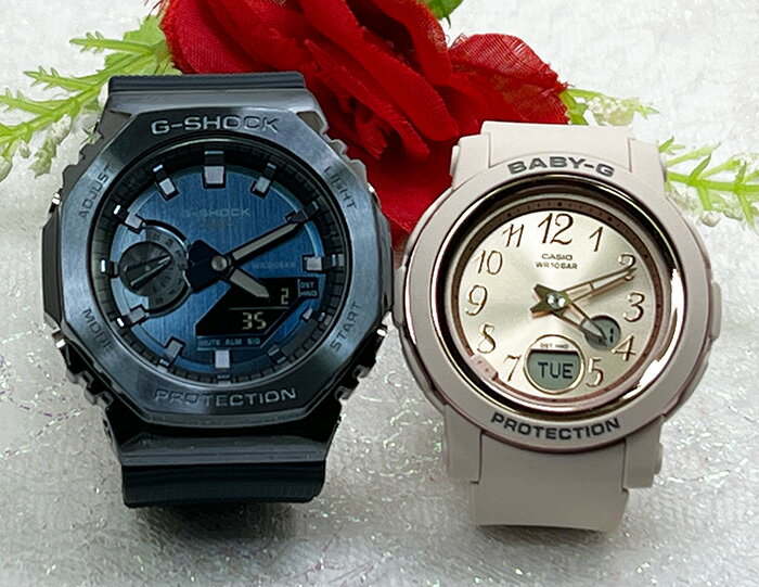 恋人たちのGショックペアウオッチ g-ショック人気 婚約 夫婦 高級 クリスマス プレゼント おすすめGショック ペア G-SHOCK BABY-G ペア腕時計 カシオ 2本セット アナデジ GM-2100N-2AJF BGA-290SA-4AJF 誕生日 御祝い 銀婚式 結婚記念日