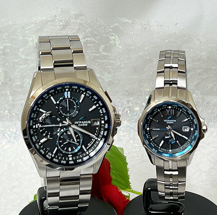 カシオ OCEANUS オシアナス 腕時計 ペアウオッチ 電波時計 OCW-T2600-1AJF OCW-S340-1AJF ラッピング無料 手書きのメッセージ...