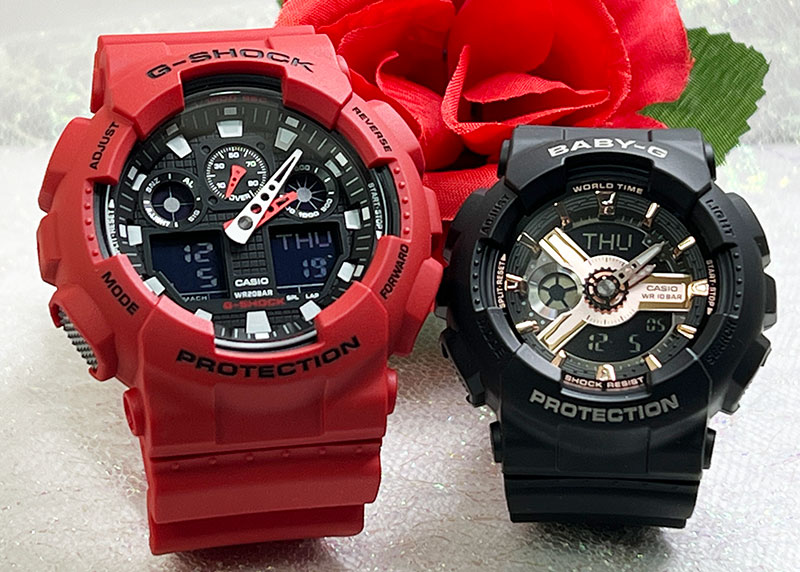 福袋 恋人たちのGショック ペアウオッチ Gショック G-SHOCK BABY-G g-shock ペア腕時計 カシオ 2本セット アナデジ GA-100B-4AJF BA-110XRG-1AJF クリスマス 誕生日 御祝い還暦 銀婚式 結婚記念日 バレンタイン 婚約 人気 婚約 夫婦 高級 クリスマス プレゼント