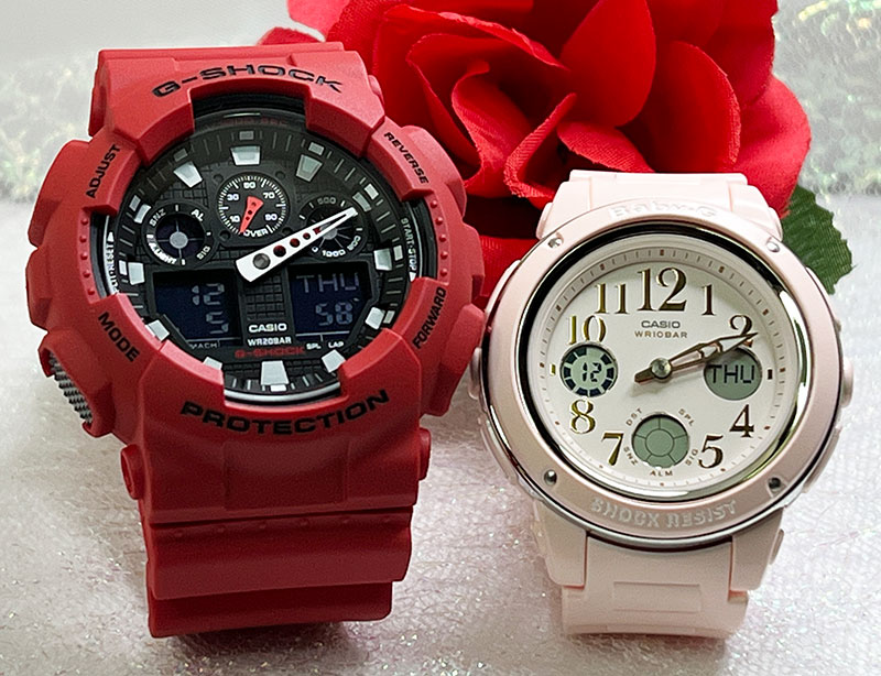 ペアウオッチ gショック恋人たちのGショック ペアウオッチ G-SHOCK BABY-G ペア腕時計 カシオ 2本セット GA-100B-4AJF BGA-150EF-4BJFプレゼント ギフト 人気 婚約 夫婦 高級 クリスマス プレゼント おすすめ 誕生日 御祝い還暦 銀婚式 結婚記念日 婚約