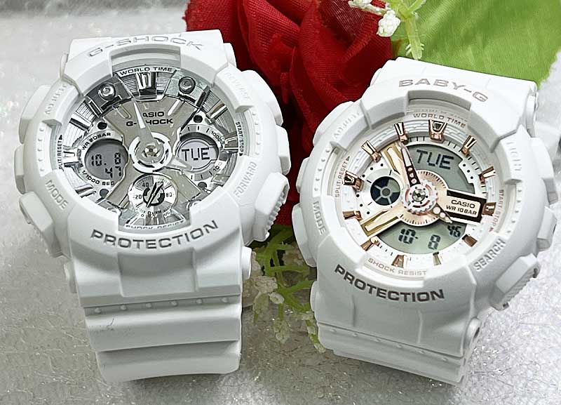 恋人たちのGショック ペアウオッチ G-SHOCK BABY-G ペア腕時計 カシオ 2本セット GMA-S120VA-7AJFBA-110XRG-7AJF ラッピング無料 メッセージカード クリスマス プレゼント 誕生日 御祝い還暦 銀婚式 結婚記念日 婚約 婚約 夫婦 高級 クリスマス プレゼント