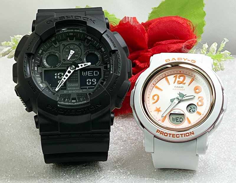 ペアウオッチ gショック恋人たちのGショックペアウォッチ G-SHOCK BABY-G ペア腕時計 カシオ 2本セット アナデジ GA-100-1A1JF BGA-290US-4AJF 夫婦 カップル 人気 婚約 夫婦 高級 クリスマス プレゼント おすすめ