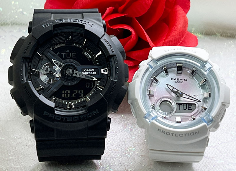 ペアウオッチ gショック恋人たちのGショックペアウオッチ Gショック ペア G-SHOCK BABY-G ペア腕時計 カシオ 2本セット アナデジ GA-110-1BJF BGA-280-7AJF クリスマス プレゼント 誕生日 御祝い還暦 銀婚式 結婚記念日 婚約 婚約 夫婦 高級 クリスマス プレゼント