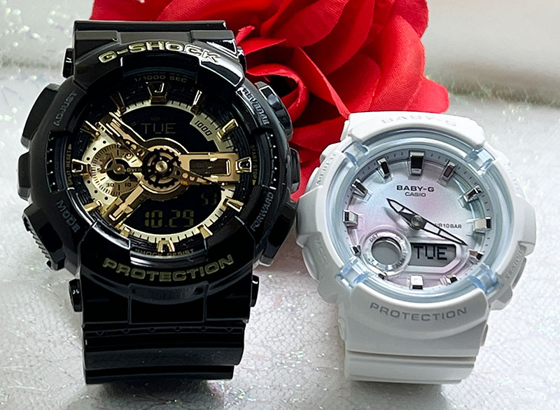 ペアウオッチ gショック恋人たちのGショック ペアウオッチ G-SHOCK ペア腕時計 カシオ 2本セット gショック アナデジ GA-110GB-1AJF BGA-280-7AJF　クリスマス 誕生日 御祝い還暦 銀婚式 結婚記念日 婚約　婚約　夫婦 高級　クリスマス プレゼント