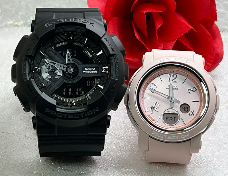 ペアウオッチ gショック恋人たちのGショック ペアウオッチgショック G-SHOCK BABY-G ペア腕時計 カシオ 2本セット ベビーg GA-110-1BJF BGA-290RA-4AJF 愛の証 人気 婚約 夫婦 高級 クリスマス プレゼント おすすめ 誕生日 御祝い還暦 銀婚式 結婚記念日 婚約