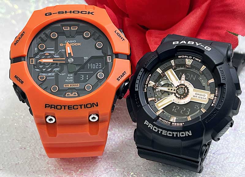 恋人たちのGショック ペアウオッチ Gショック G-SHOCK BABY-G g-shock ペア腕時計 カシオ 2本セット アナデジ GA-B001FL-4AJF BA-110XRG-1AJF クリスマス 誕生日 御祝い還暦 銀婚式 結婚記念日 バレンタイン 婚約 人気 婚約 夫婦 高級 クリスマス プレゼント