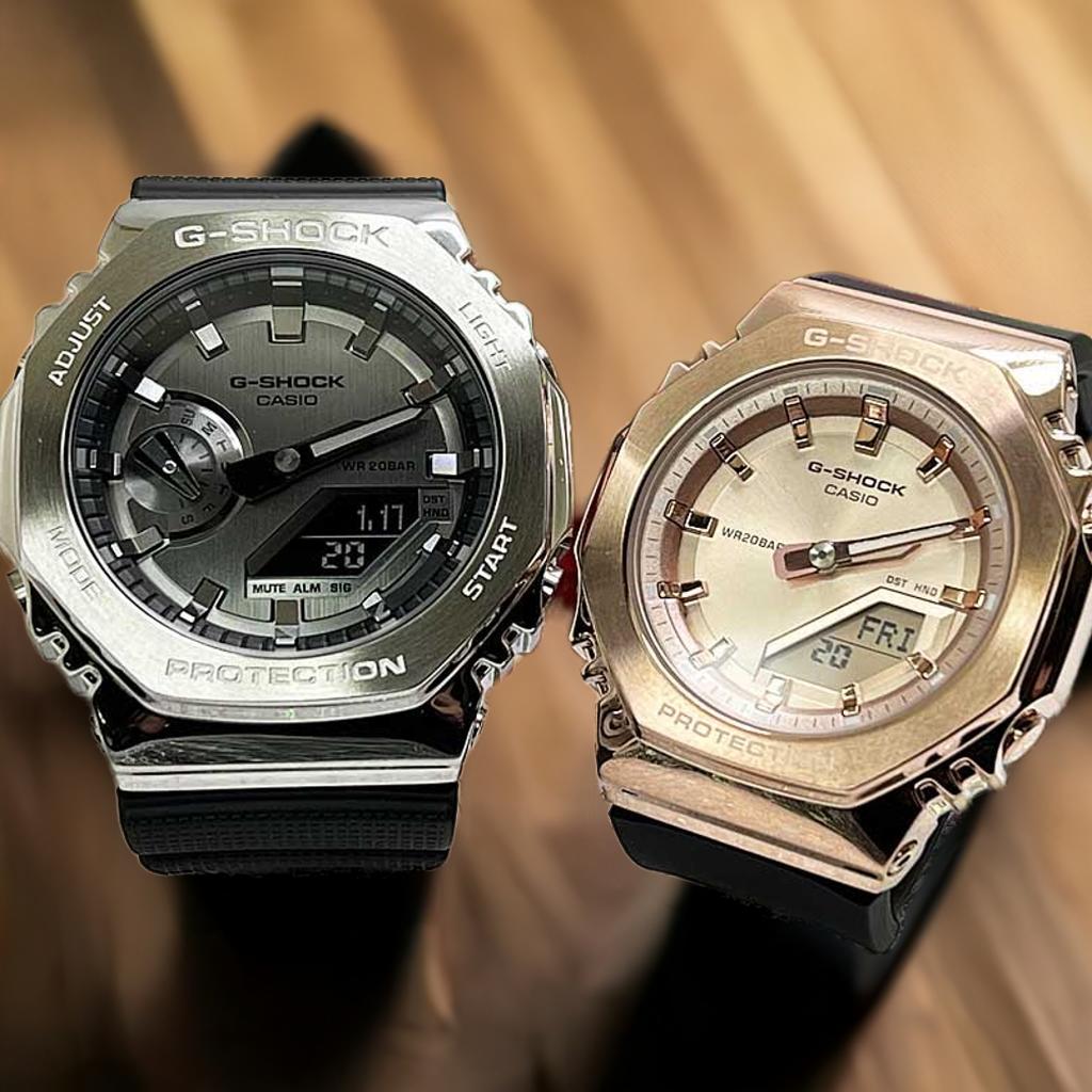 恋人たちのGショック ペアウオッチ G-SHOCK ペア腕時計 カシオ 2本セット GM-2100-1AJF GM-S2110PG-1A4JF ラッピング無料 手書きのメッセージカード クリスマス プレゼント 誕生日 御祝い還暦 銀婚式 結婚記念日 婚約 婚約 夫婦 高級