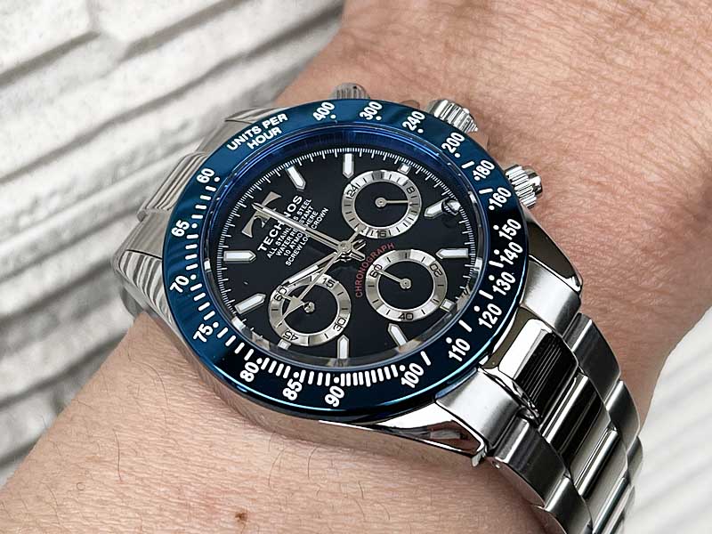 テクノス 腕時計 メンズウォッチ TECHNOS technos 腕時計 大人気のタイプですブルーベゼルにブルー文字盤です T4C02NN ラッピング無料 手書きのメッセージカード