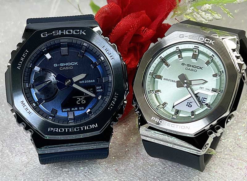 恋人たちのGショック ペアウオッチ G-SHOCK BABY-G カシオ 2本セット アナデジ GM-2100N-2AJFGM-S2110-3AJF メタルシリーズ プレゼント g-shock プレゼント 誕生日 御祝い 銀婚式 結婚記念日 婚約 人気 婚約 夫婦 高級 クリスマス プレゼント おすすめ
