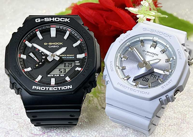 恋人たちのGショック ペアウオッチ G-SHOCK BABY-G カシオ 2本セット gショックメタルシリーズ GA-2100RL-1AJFGMA-P2100SG-2AJF電池式 アナデジ 誕生日 御祝い還暦 銀婚式 結婚記念日バレンタイン 婚約 人気 婚約 夫婦 高級 クリスマス プレゼント おすすめ