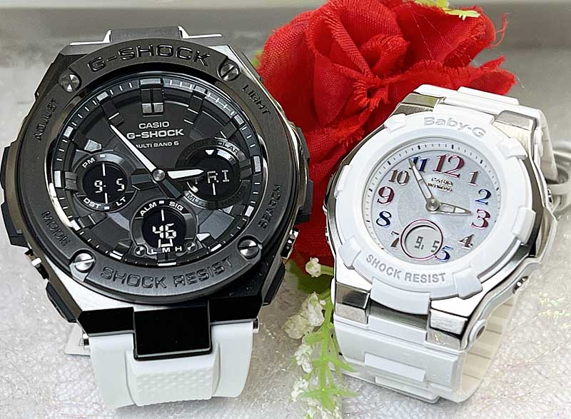 ペアウオッチ gショック恋人たちのGショック電波ソーラー同士のペア腕時計 G-SHOCK BABY-G ペアウォッチ カシオ 2本セット 電波ソーラー GST-W110MS-7AJFBGA-1100GR-7BJF人気 婚約 夫婦 高級 クリスマス プレゼント おすすめ
