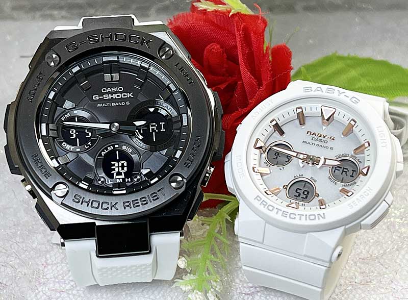 ペアウオッチ gショック恋人たちのGショック電波ソーラー同士のペアウオッチ G-SHOCK BABY-G ペアウォッチ ペア腕時計 カシオ 2本セット gショック GST-W110MS-7AJFBGA-2500-7AJF人気 あす楽対応 人気 婚約　夫婦 高級　クリスマス プレゼント おすすめ